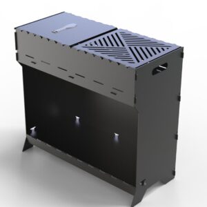 FlameGrill BBQ Premium-grade mild steel outdoor BBQ firepit from Charcoal Kings