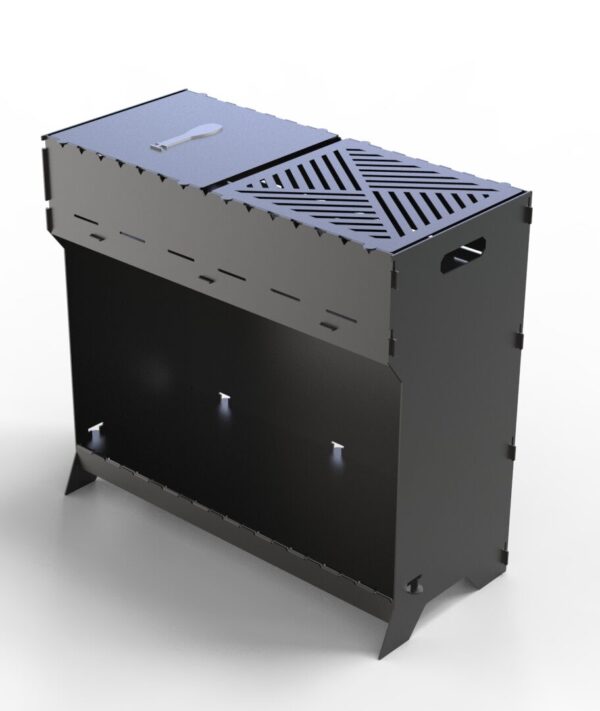 FlameGrill BBQ Premium-grade mild steel outdoor BBQ firepit from Charcoal Kings