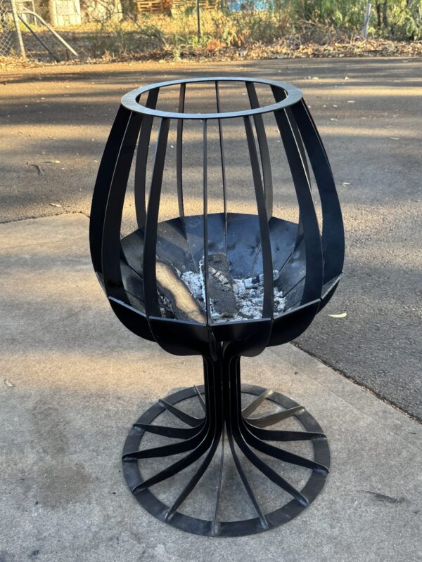 Wine Glass Firepit Maraging Steel 250 (MS250) outdoor BBQ firepit from Charcoal Kings