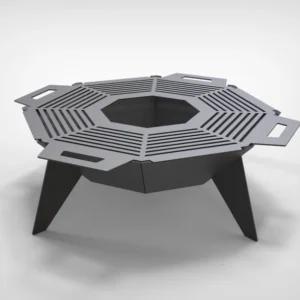 Octagon BBQ & Firepit Premium-grade mild steel outdoor BBQ firepit from Charcoal Kings