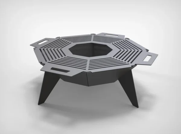 Octagon BBQ & Firepit Premium-grade mild steel outdoor BBQ firepit from Charcoal Kings