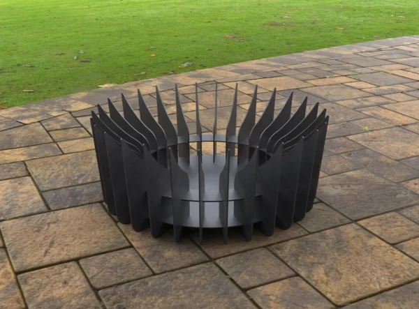 Round Mid Firepit Premium-grade mild steel outdoor BBQ firepit from Charcoal Kings